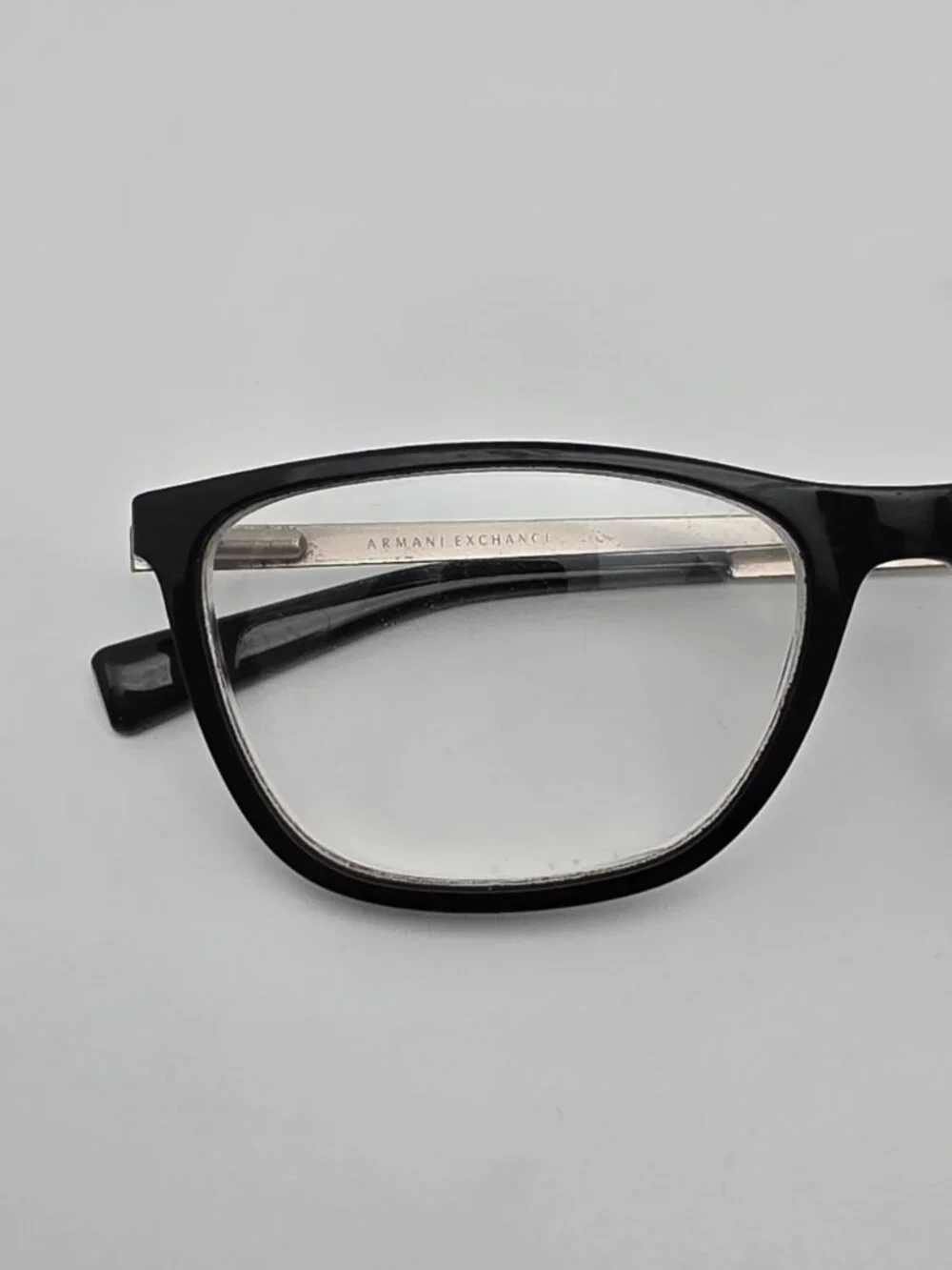 Armani Exchange AX3028 8158 Black Silver Eyeglasses Frame w/ Flexhinge 53-16-140